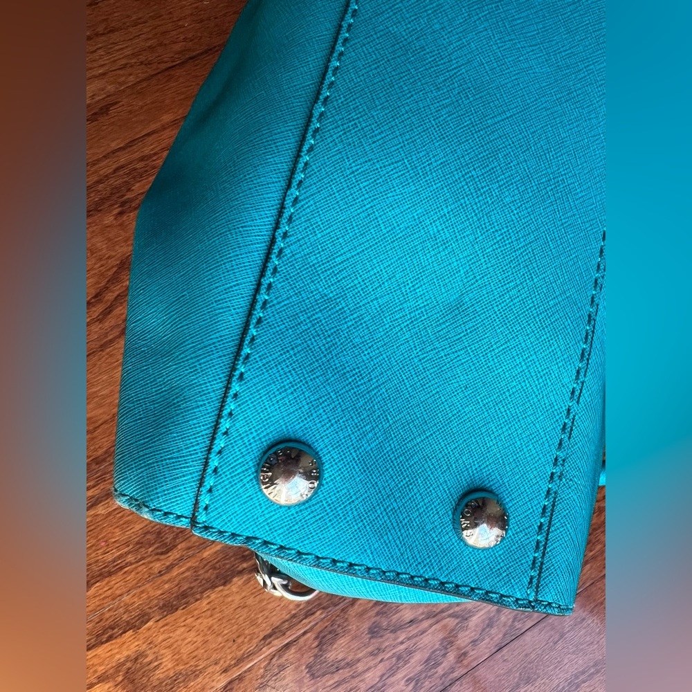MICHAEL KORS AQUA HAMILTON SATCHEL TOTE - Picture 4 of 5